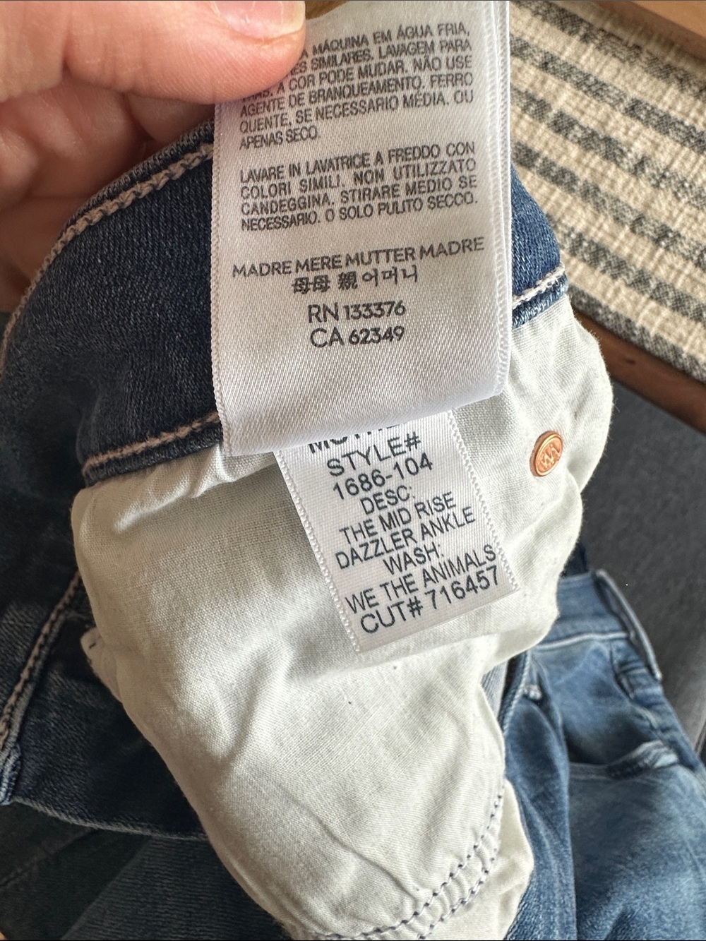 MOTHER Dazzler Mid Rise Ankle Jeans Straight Leg Blue 90s Denim Womens 30 - Picture 7 of 7